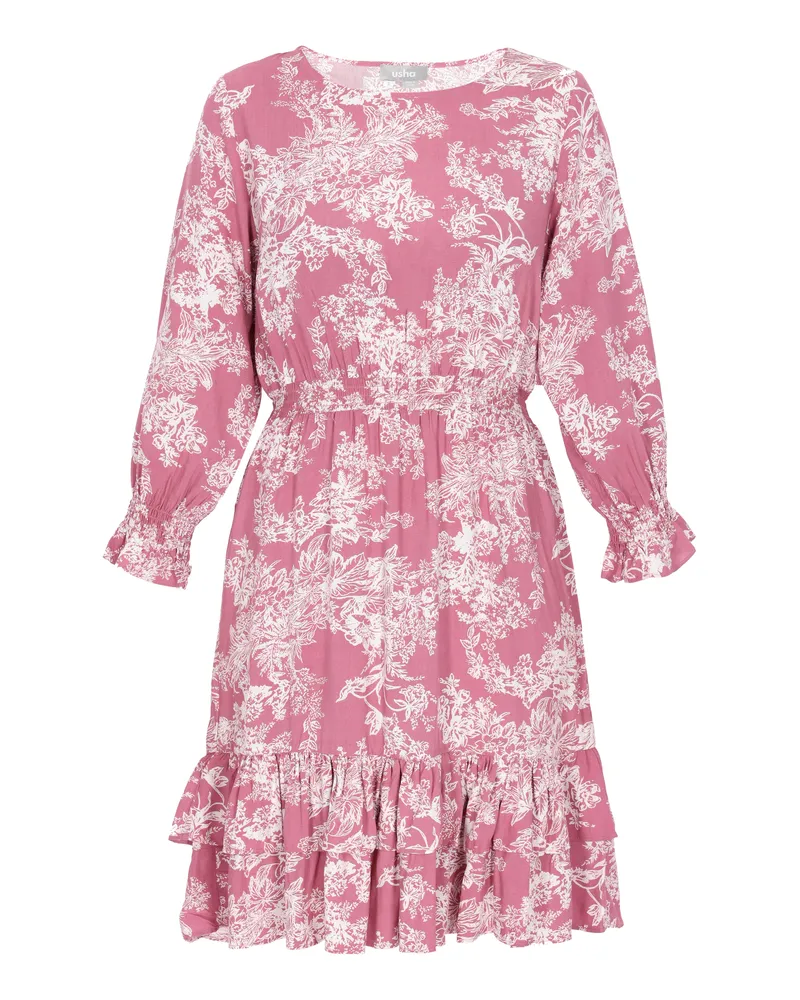 Usha Kleid Frauen rosa weiß Rosa