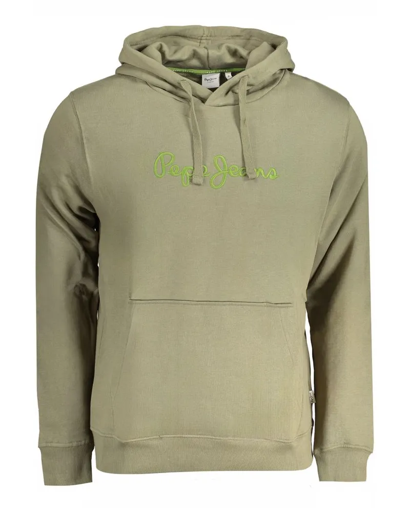 Pepe Jeans Hoodie mit besticktem Logo Salbeigrün