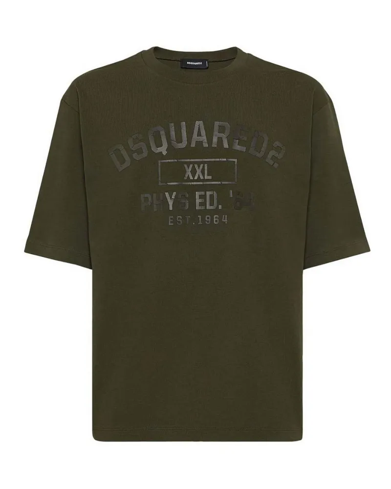 Dsquared2 Sport-logo Militärgrünes T-shirt Grün