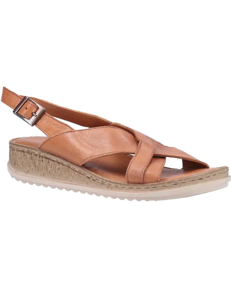 Hush Puppies Womens Elena Kreuz über Keilsandalen Braun