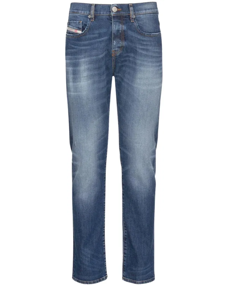 Diesel D-strukt - Blaue Jeanshose Mit Großem Patch Blau