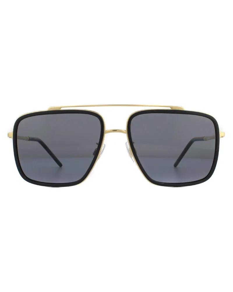 Dolce & Gabbana Sonnenbrille DG2220 02/81 Gold und Schwarz Braun Gradient Polarisiert Schwarz