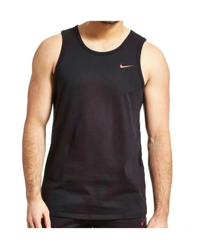 Nike Gestickter Swoosh Herren-Westen-Tank in Schwarz Schwarz