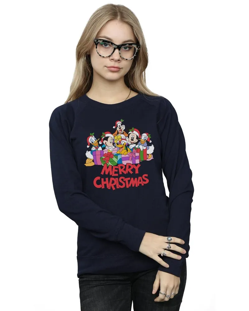 Disney Mickey Mouse And Friends Christmas" Sweatshirt für Damen (Marineblau Marineblau
