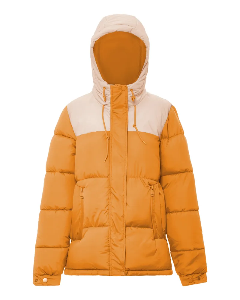 My Mo Wattierte Steppjacke Damen Orange Pfirsich Orange