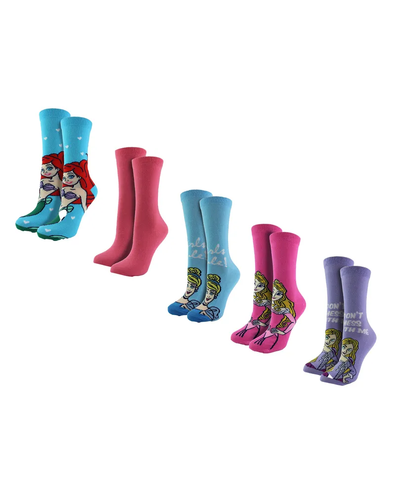 Disney 5 Paar Prinzessin Socken für Frauen | Casual niedlich lustig Neuheit  Socken | Disney Geschenke - Prinzessin Mehrfarbig