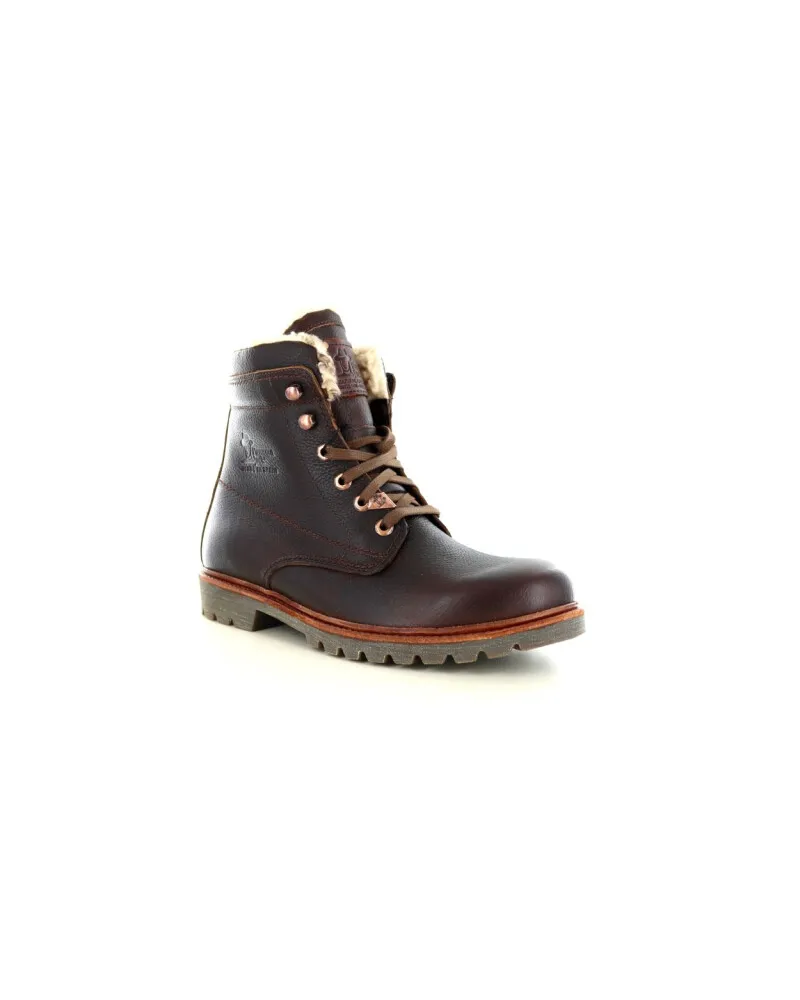Panama Jack Herren P03 Aviator C23 Kastanienbraune wasserdichte Lederstiefeletten Mohnrot