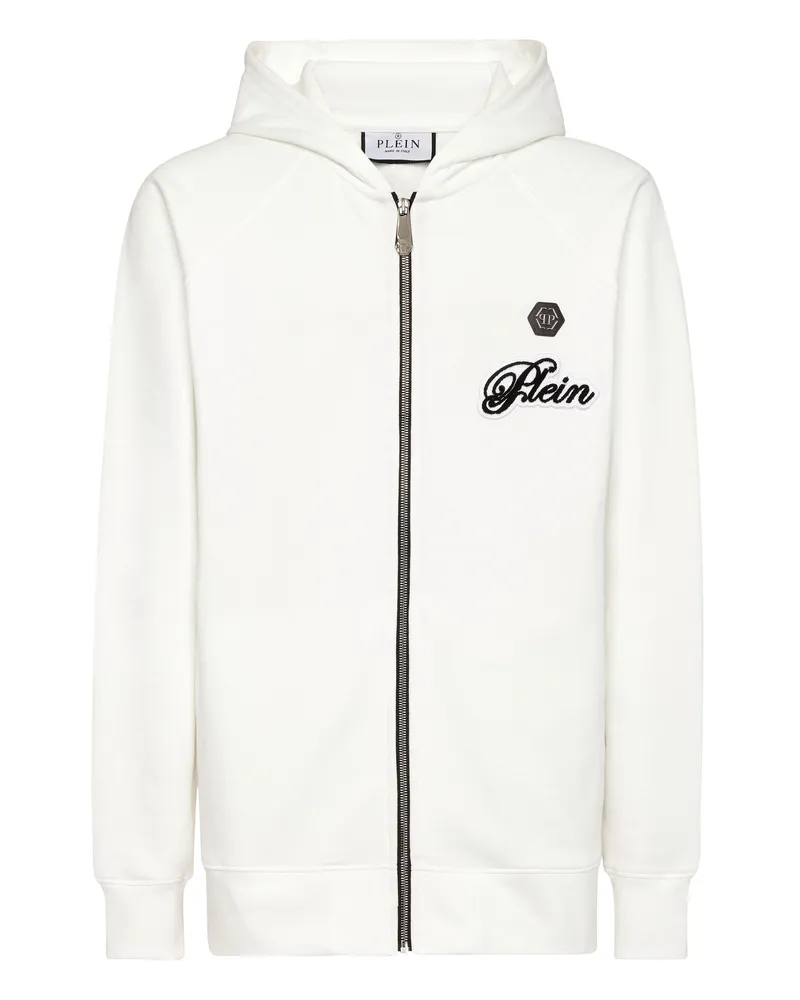 Philipp Plein Kapuzen-Sweatjacket Signature Creme