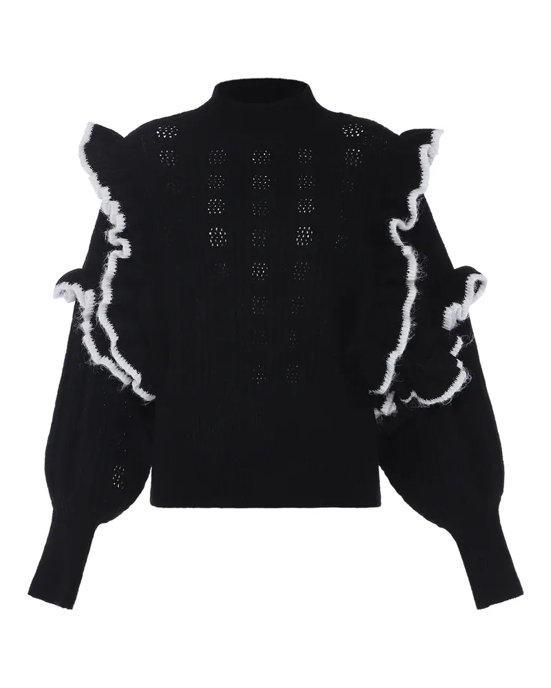 FAINA Strickpullover Damen schwarz Schwarz