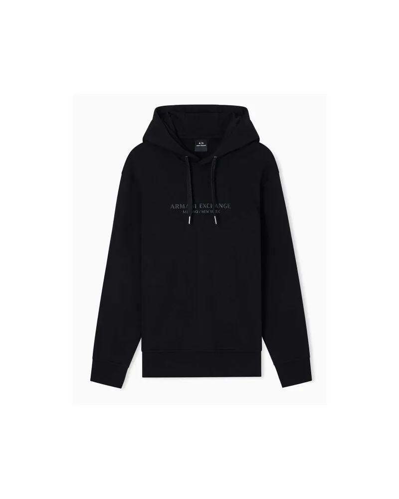 Armani Exchange Marken-Pullover-Hoodie, Schwarz Schwarz