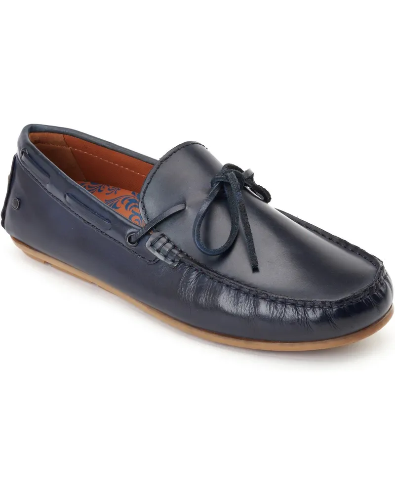Base London Brooks Leder Herren Marineblaue Standard Slipper Marineblau