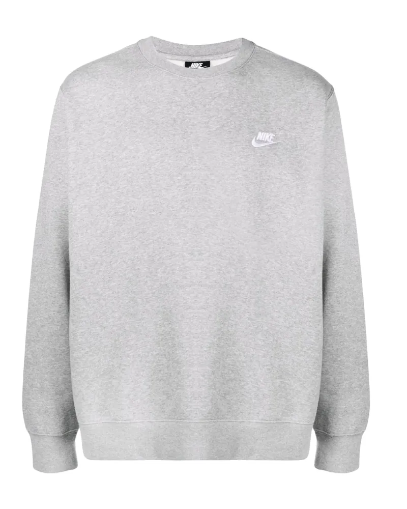 Nike Grauer  Logo Rundhals-pullover Grau
