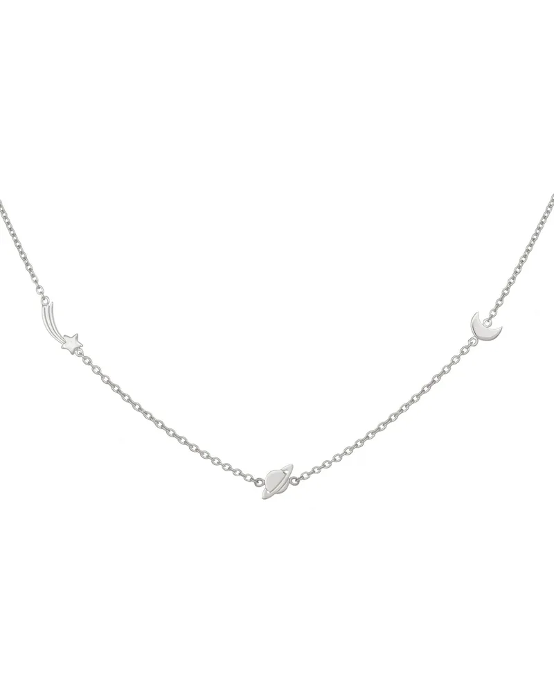 cai Collier 925 Sterling Silber rhodiniert Sternschnuppe - Saturn - Mond Silber