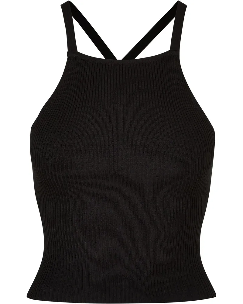 Urban Classics Oberteil Gekreuzte Rückenträger für Damen (Schwarz Schwarz