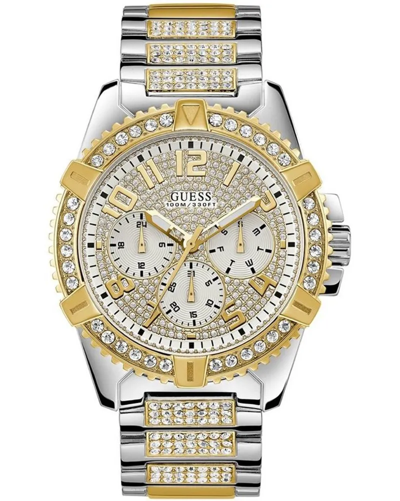 Guess W0799G4 Goldfarbene Frontier Herrenuhr Silber