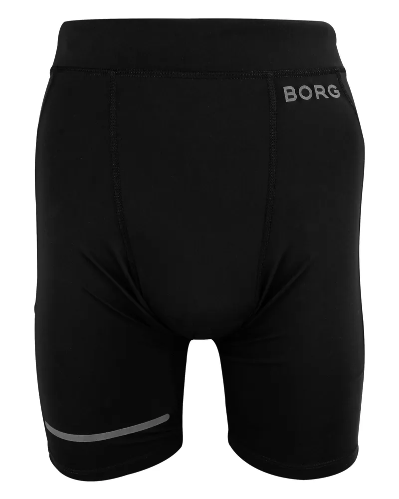 Björn Borg Laufshorts für Herren mit reflektierendem Streifen - Schwarz Schwarz
