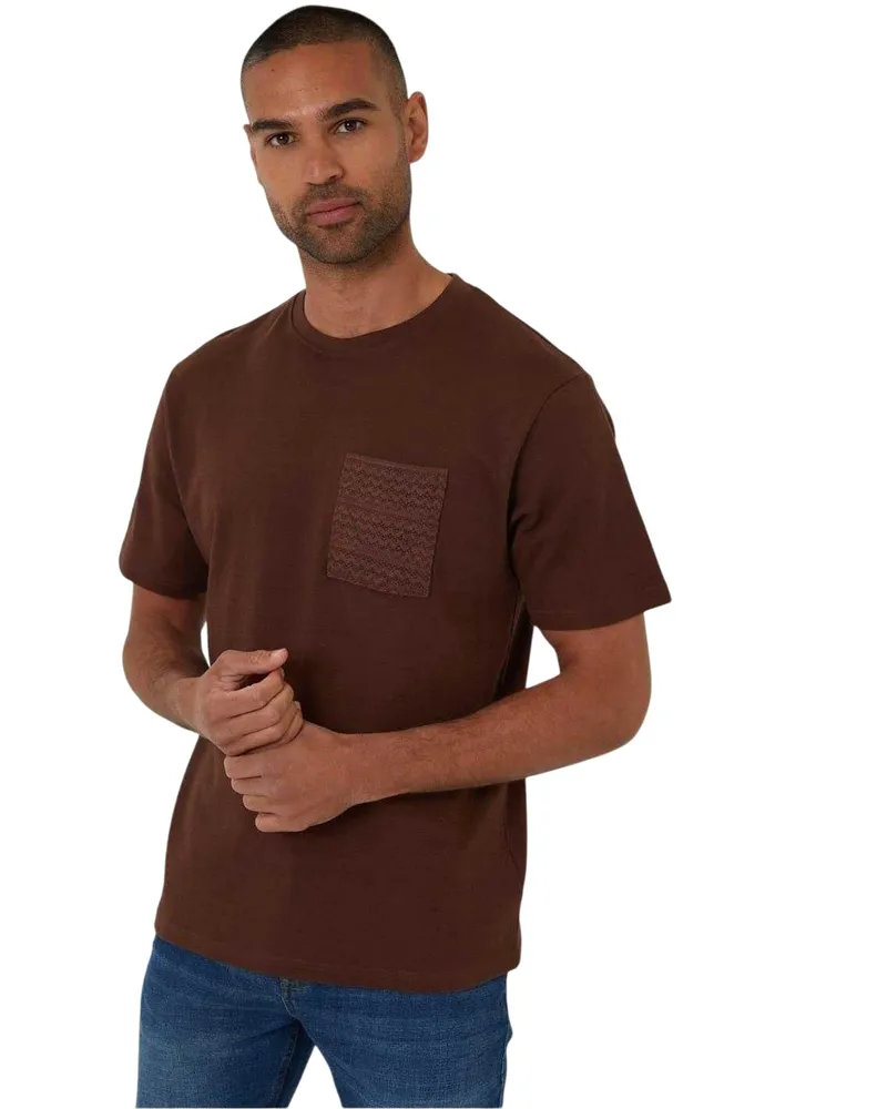 Threadbare Havana" T-Shirt für Herren (Kastanie Kastanienbraun