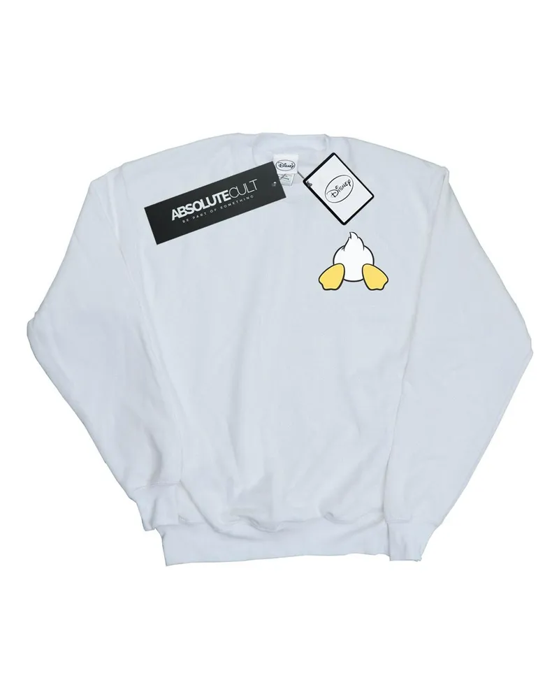 Disney Donald Duck Backside Breast Print" Sweatshirt für Damen (Weiß Weiß