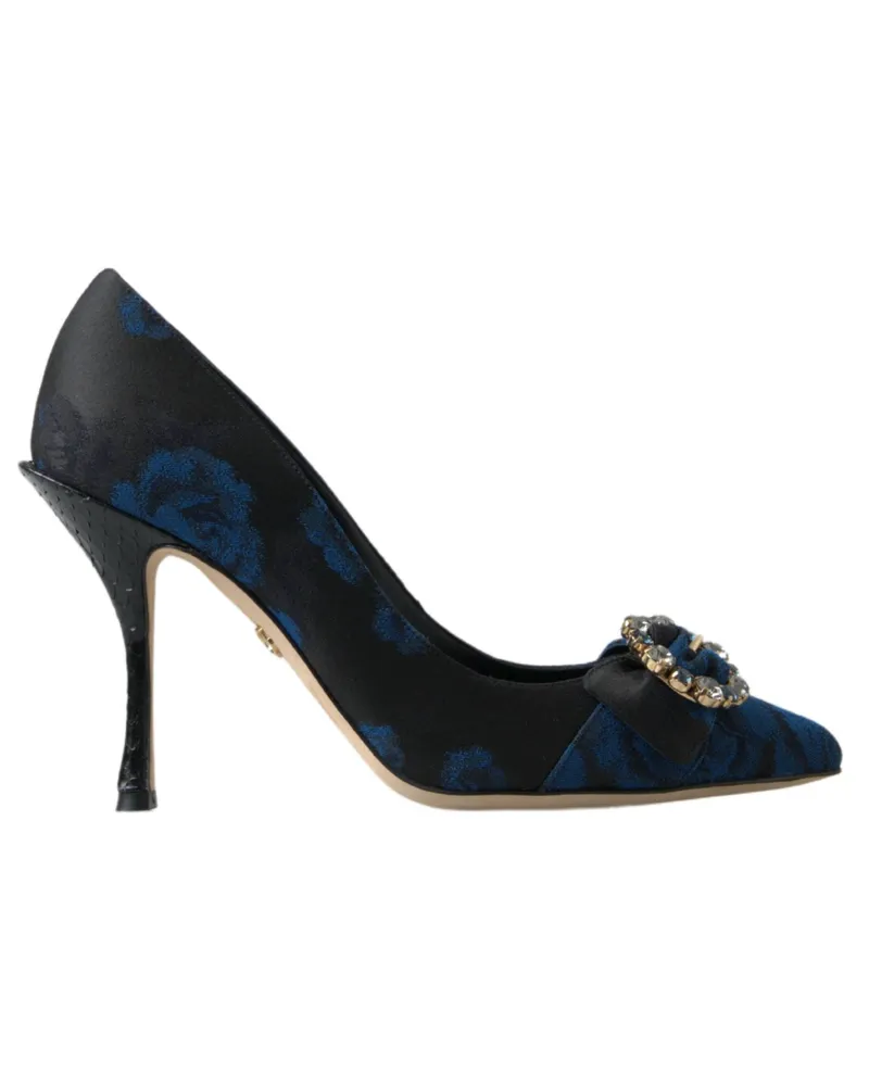 Dolce & Gabbana Blumige Ayers Pumps mit Kristallverzierung - Blau Blau