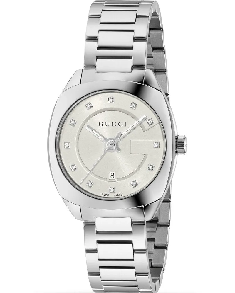 Gucci YA142504 Damen-Diamantenuhr - Eleganter Quarz-Zeitmesser Silber