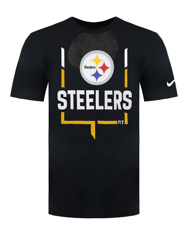 Nike NFL Pittsburgh Steelers Legend Goal Post Herren-T-Shirt, Schwarz Schwarz