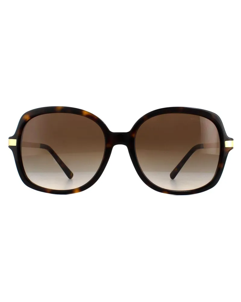 Michael Kors Square Womens Dark Tortoise Gold Braun Gradient Sonnenbrille Braun
