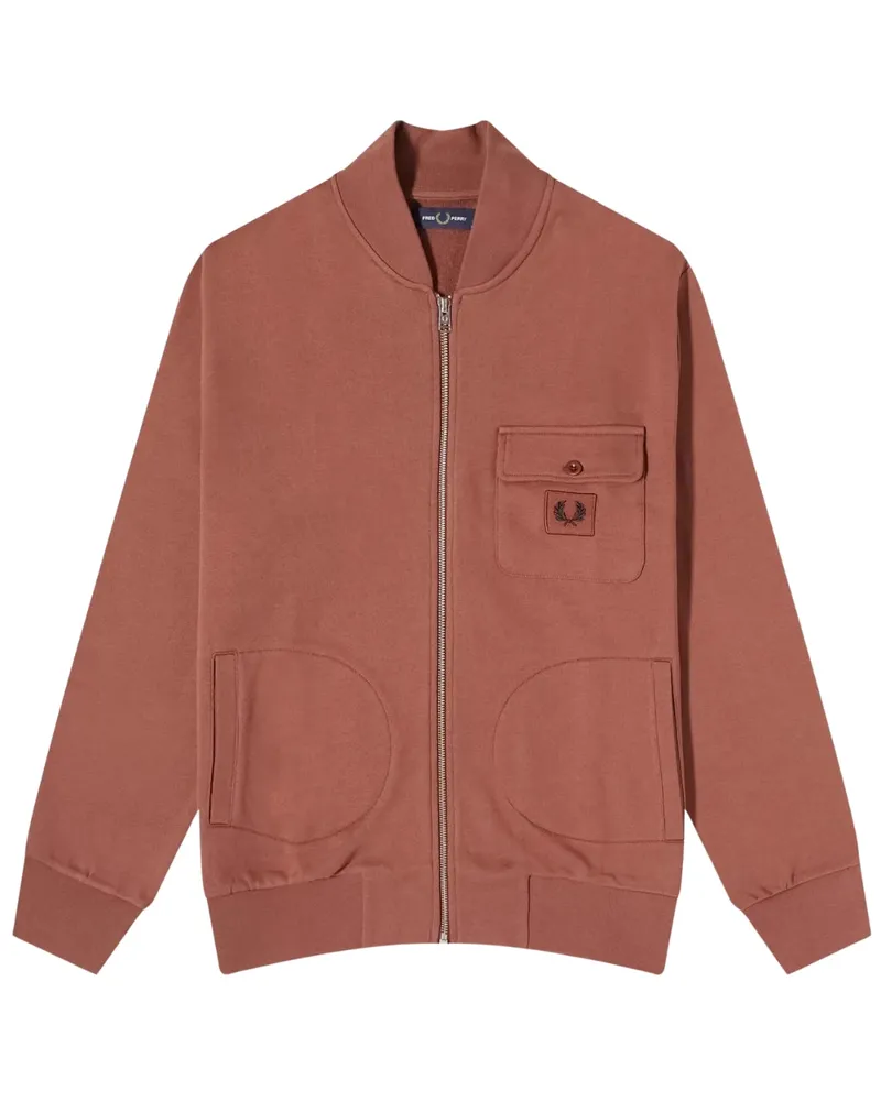 Fred Perry Bomberjacke mit durchgehendem Reißverschluss - Braun Braun