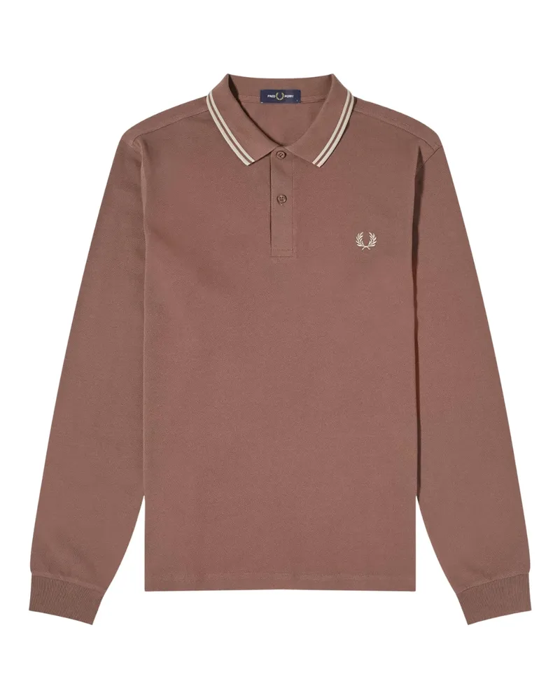 Fred Perry Langärmliges Poloshirt In Kastanienbraun Braun