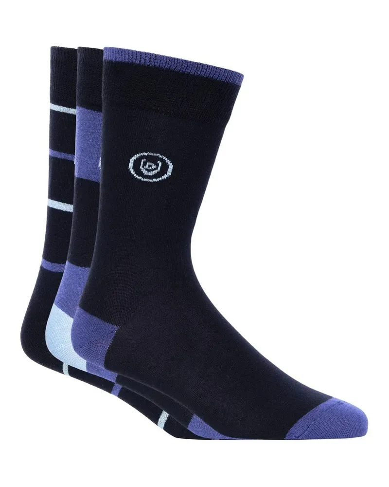 Duck and Cover Raphous" Socken für Herren(3er-Pack) (Schwarz/Blau Schwarz