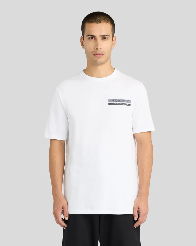 Lyle & Scott TV Pixel Graphic T-Shirt Weiß