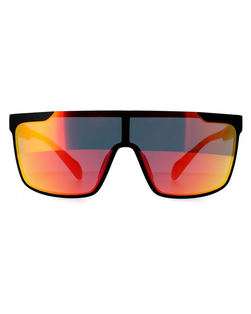 adidas Shield Herren Matte Schwarz Orange Camo Kontrast Spiegel Rot SP0020 Schwarz
