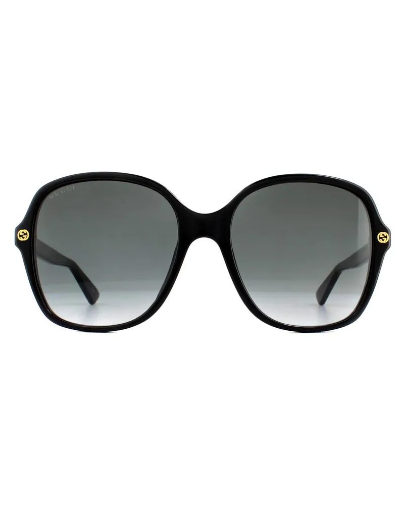 Gucci Square Womens Schwarz Grau Gradient Sonnenbrille Schwarz