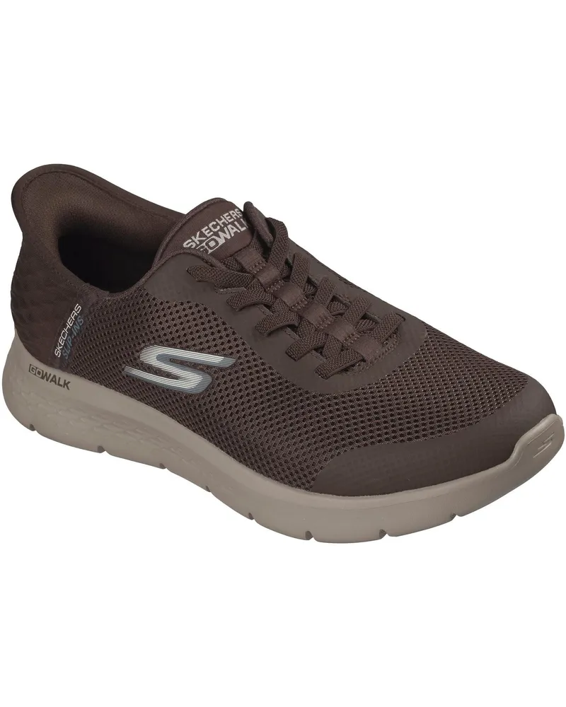 Skechers GO WALK Flex Hands Up Textil Herren SCHOKOLADEN Sportschuhe Schokoladenbraun