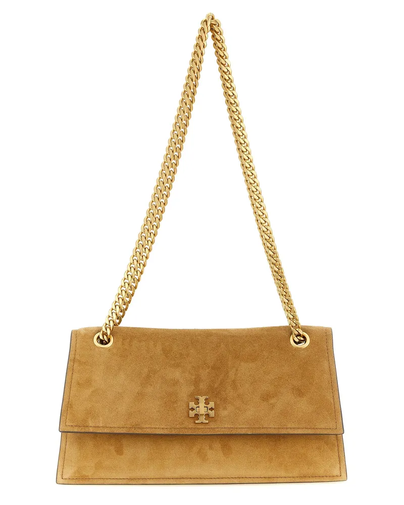 Tory Burch Braune Kalbsleder Schultertasche Braun