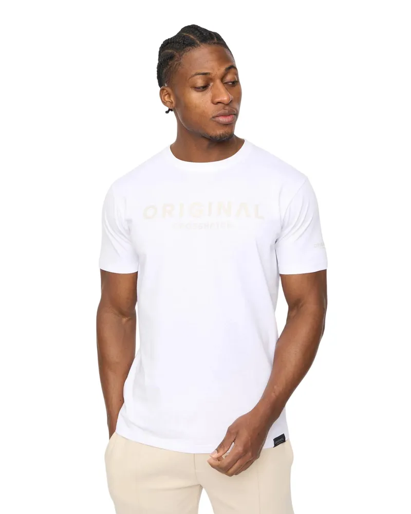 CrossHatch Bardon" T-Shirt für Herren, Baumwolle (Weiß Weiß
