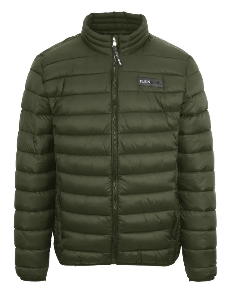 Philipp Plein Patch Logo Dunne wattierte grune Jacke Grün