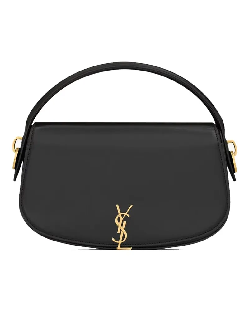 Saint Laurent VOLTAIRE Halbmond-Schultertasche Schwarz