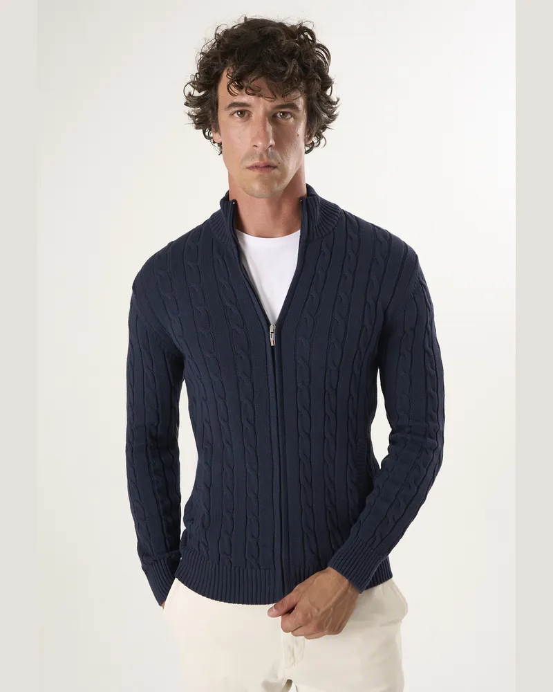 Felix Hardy Strickjacke Strickjacke Mit Zopfmuster Marineblau