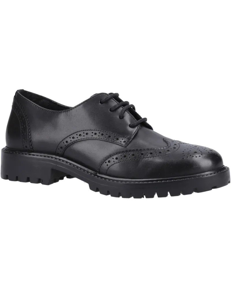 Hush Puppies Athena Senioren Leder Mädchen schwarze Brogues Schwarz