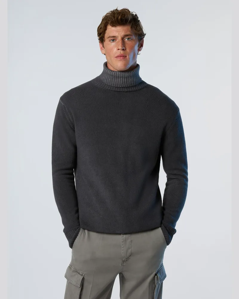 North Sails Pullover Verblasster Rollkragenpullover Dunkelgrau
