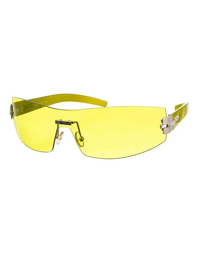 Extè Acetat-Sonnenbrille in rechteckiger Form EX-69-S-0C1 Damen Grün