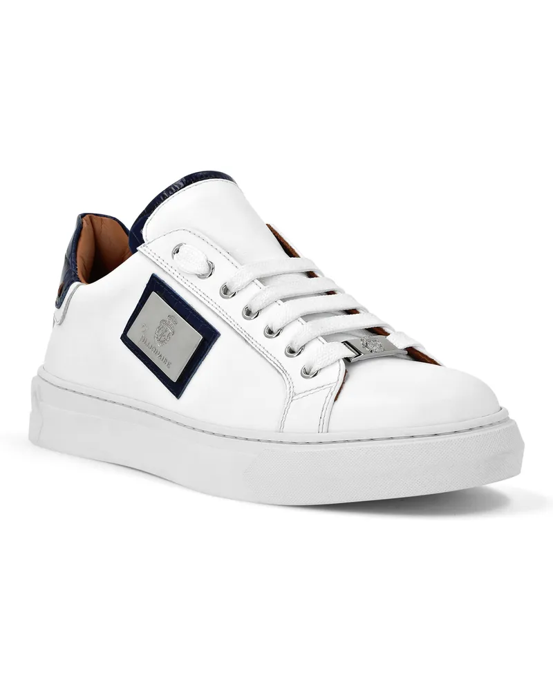 Billionaire Nappa Croco Printed Lo-Top Sneaker - Weiß Weiß