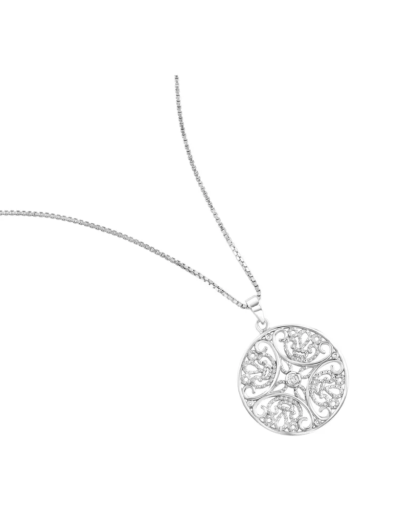 ZEEme Silber Halskette Silber 925 rhodiniert mit Zirkonia weiß Silber