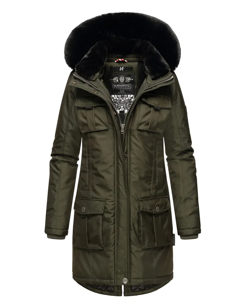 NAVAHOO Premium Damen Winterjacke Tiniis – Stylisch, Warm & Mit Stofftasche Grün
