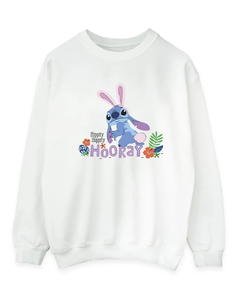 Disney Lilo & Stitch Hippity Hop Stitch" Sweatshirt für Herren (Weiß Weiß