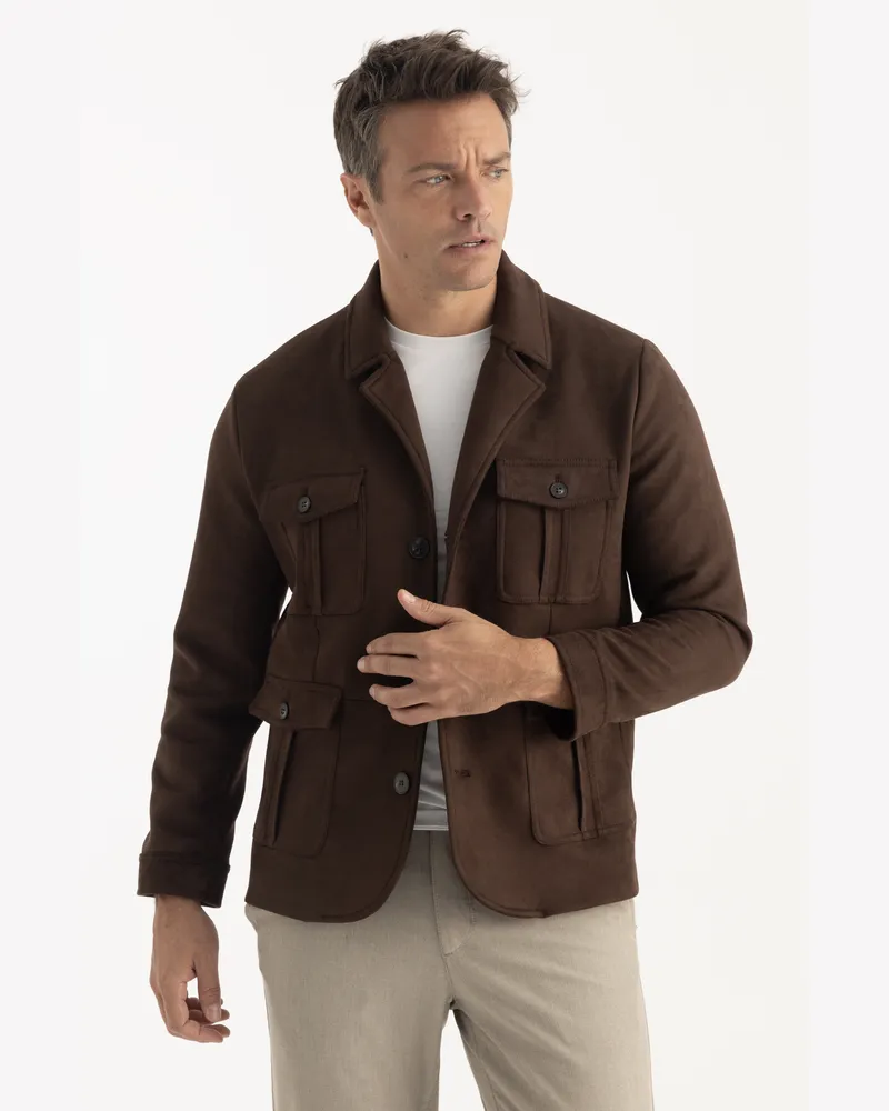 Felix Hardy Jacke Jacke Aus Velourslederimitat Braun