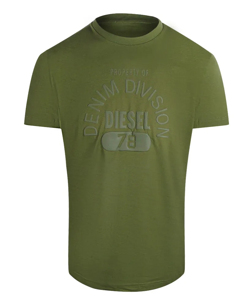 Diesel T-shirt „property Of Denim Division" In Grün Grün