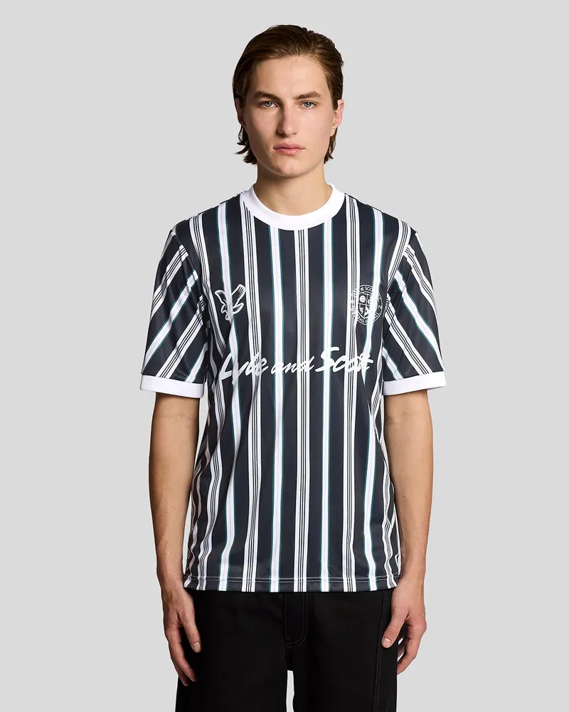 Lyle & Scott Prep Streifen Fußballtrikot Marineblau