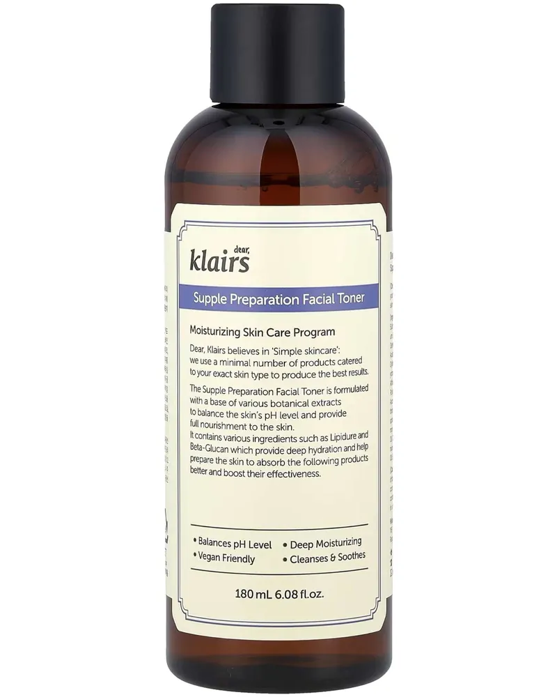 Dear, Klairs Nachbereitungs-Gesichtswasser 180ml - Hydratisierendes Hauttonikum für alle Hauttypen 