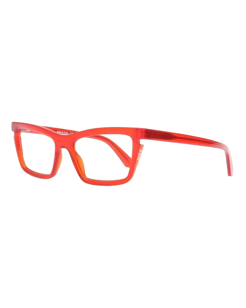 OFF-WHITE Off White - "Style Sun" Kontrast-Muster-Sonnenbrille, Kunststoff (Rot/Blauer Klotz Rot